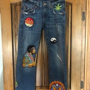True Religion patch work jeans Joey Society Club